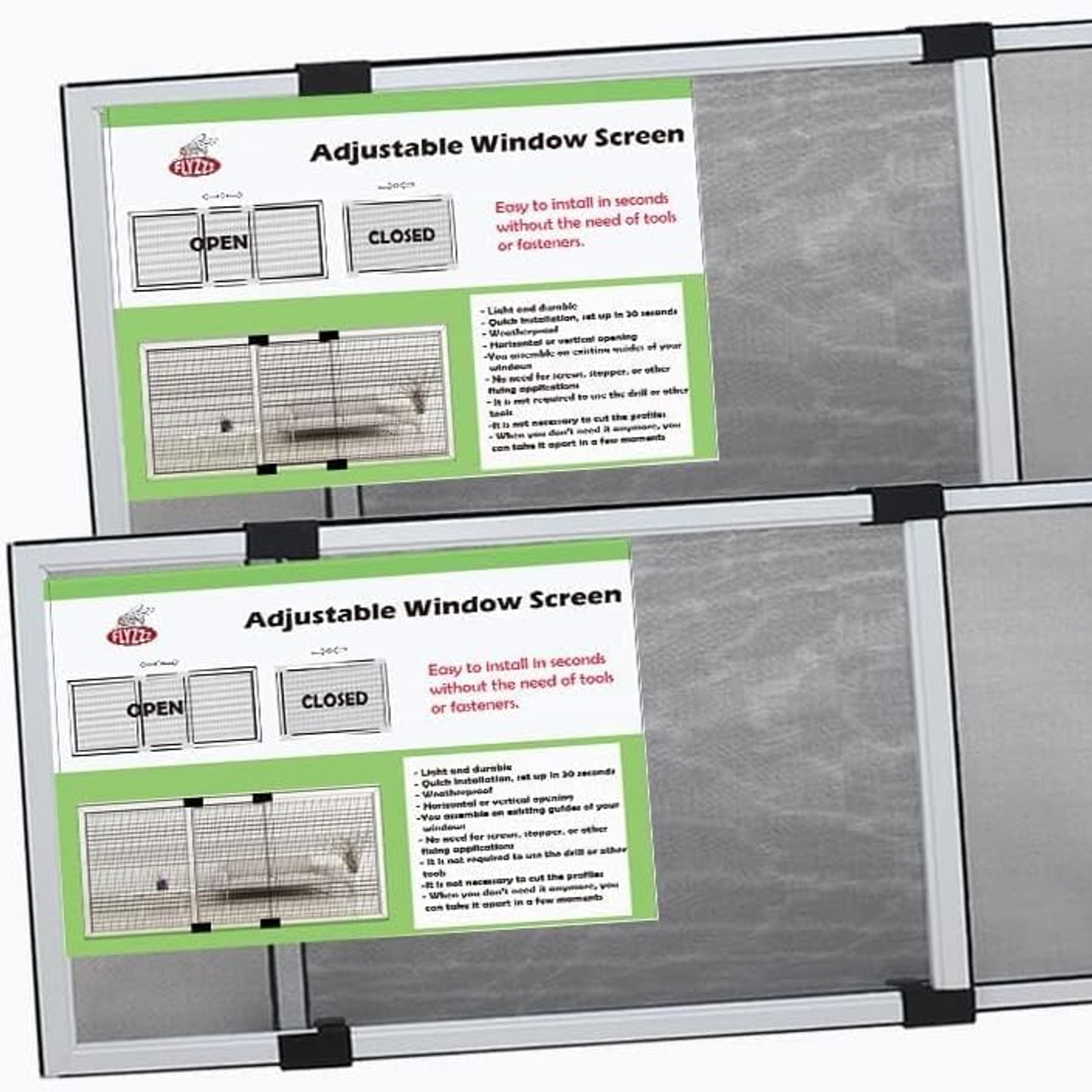 Adjustable Window Screen Small 10 Inch (2 Pack): image 9