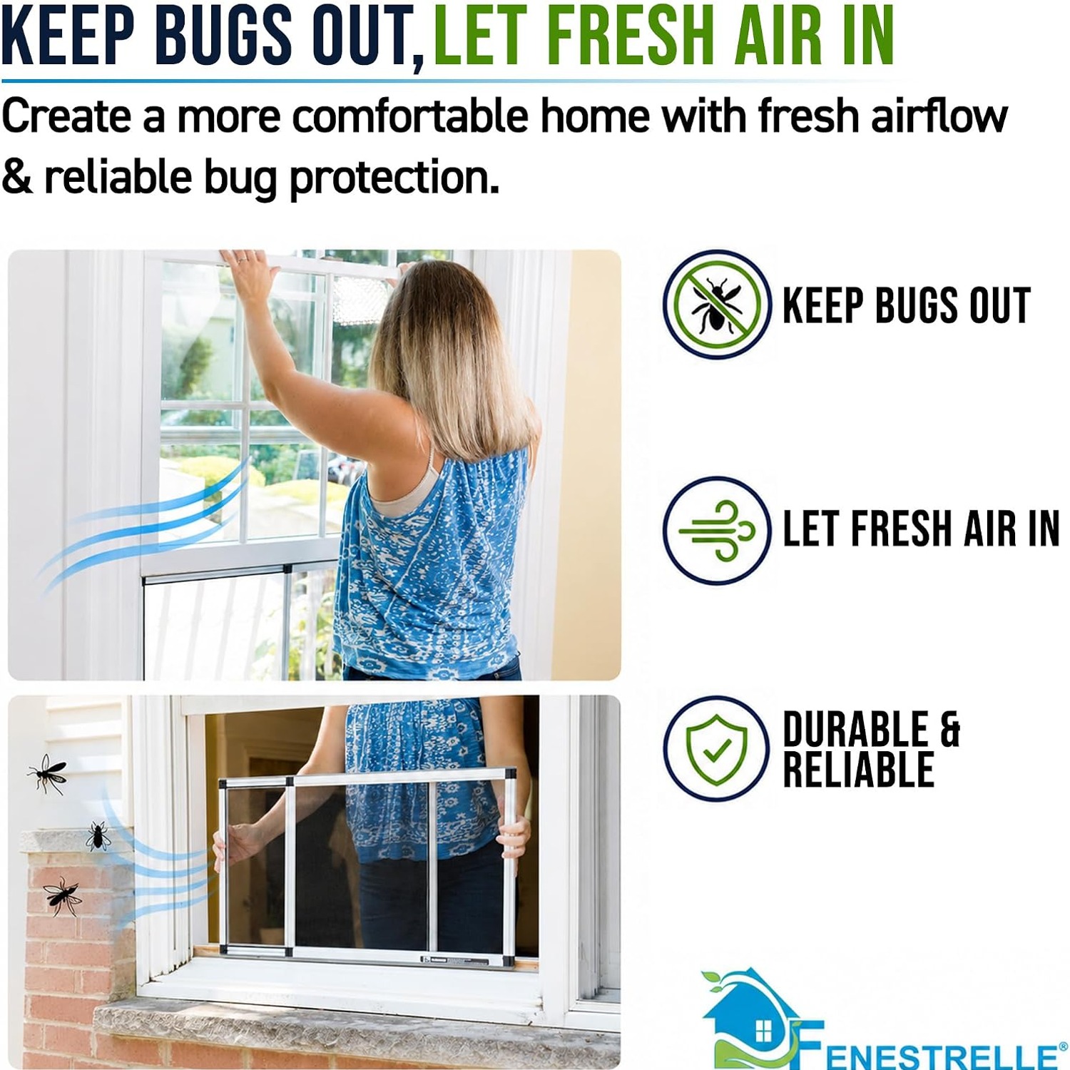 Expandable Window Screen 10 Inch, 2 Pack
