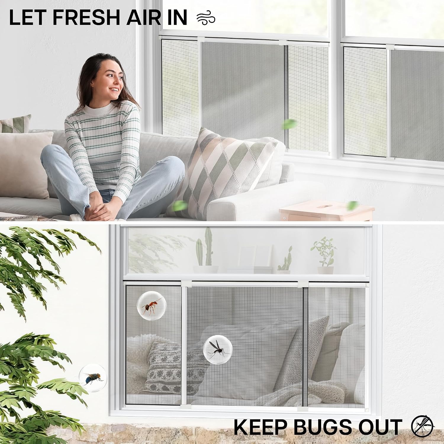 Expandable Window Screen 10 Inch White 2 Pack: image 2
