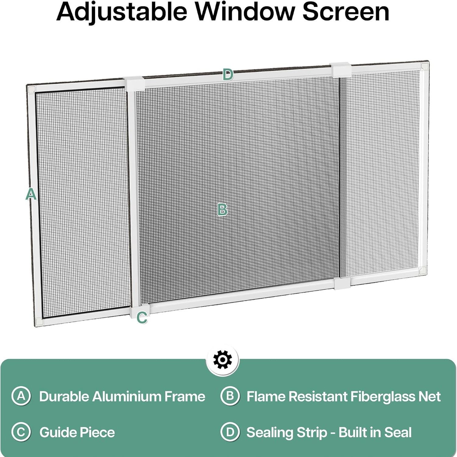 Expandable Window Screen 10 Inch White 2 Pack: image 3