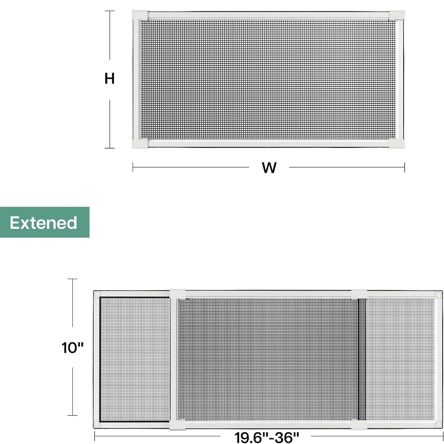 Expandable Window Screen 10 Inch White 2 Pack: image 4