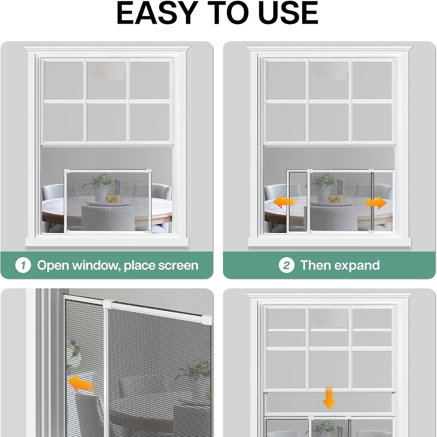 Expandable Window Screen 10 Inch White 2 Pack: image 5