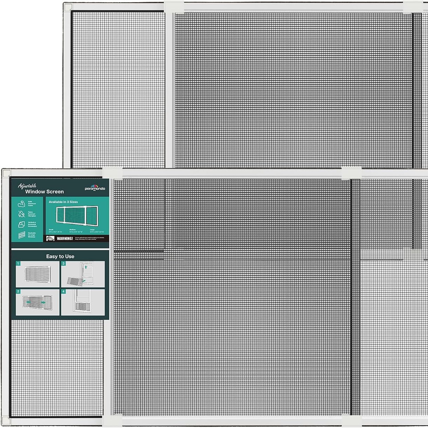 Expandable Window Screen 10 Inch White 2 Pack: image 8