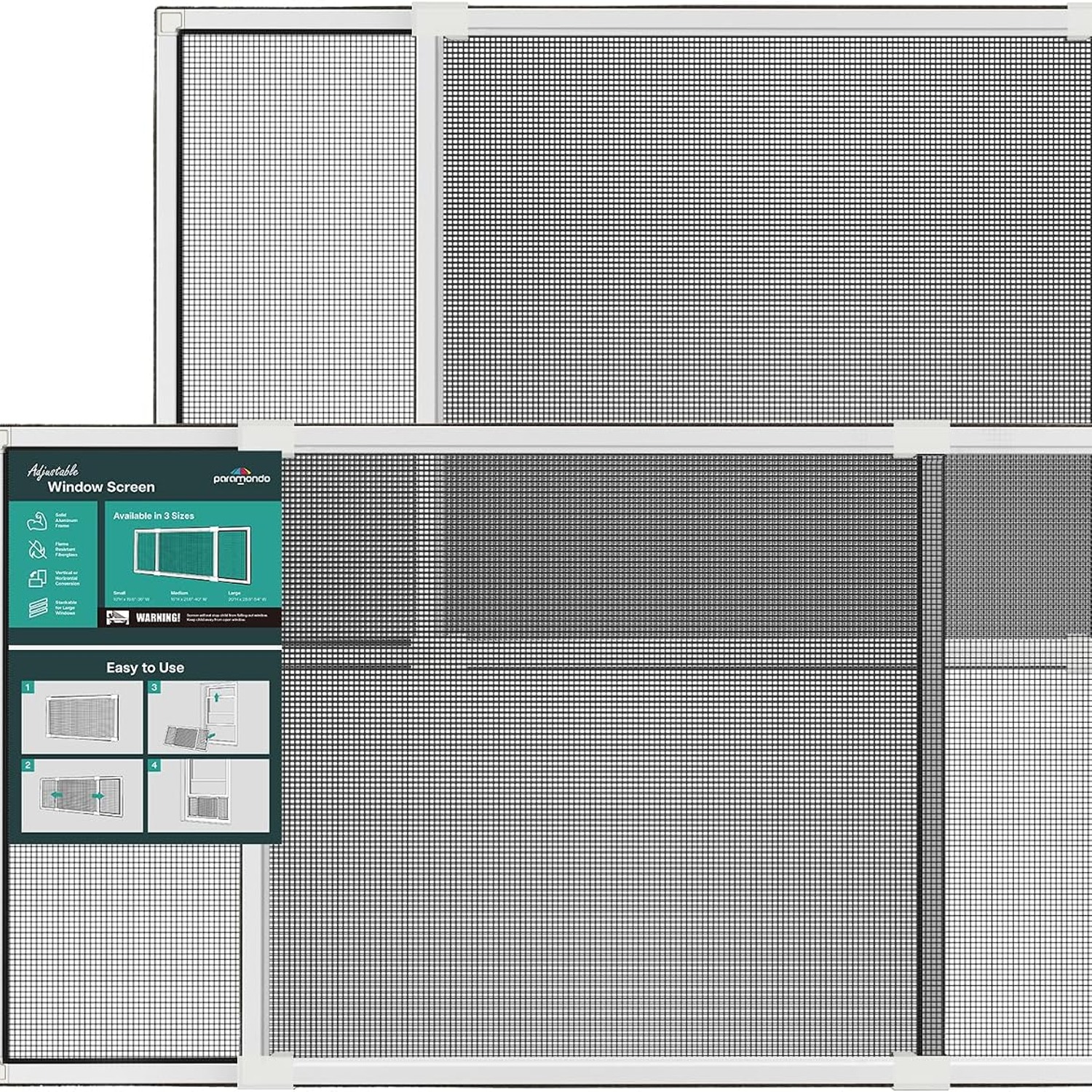 Expandable Window Screen 10 Inch White 2 Pack: image 9