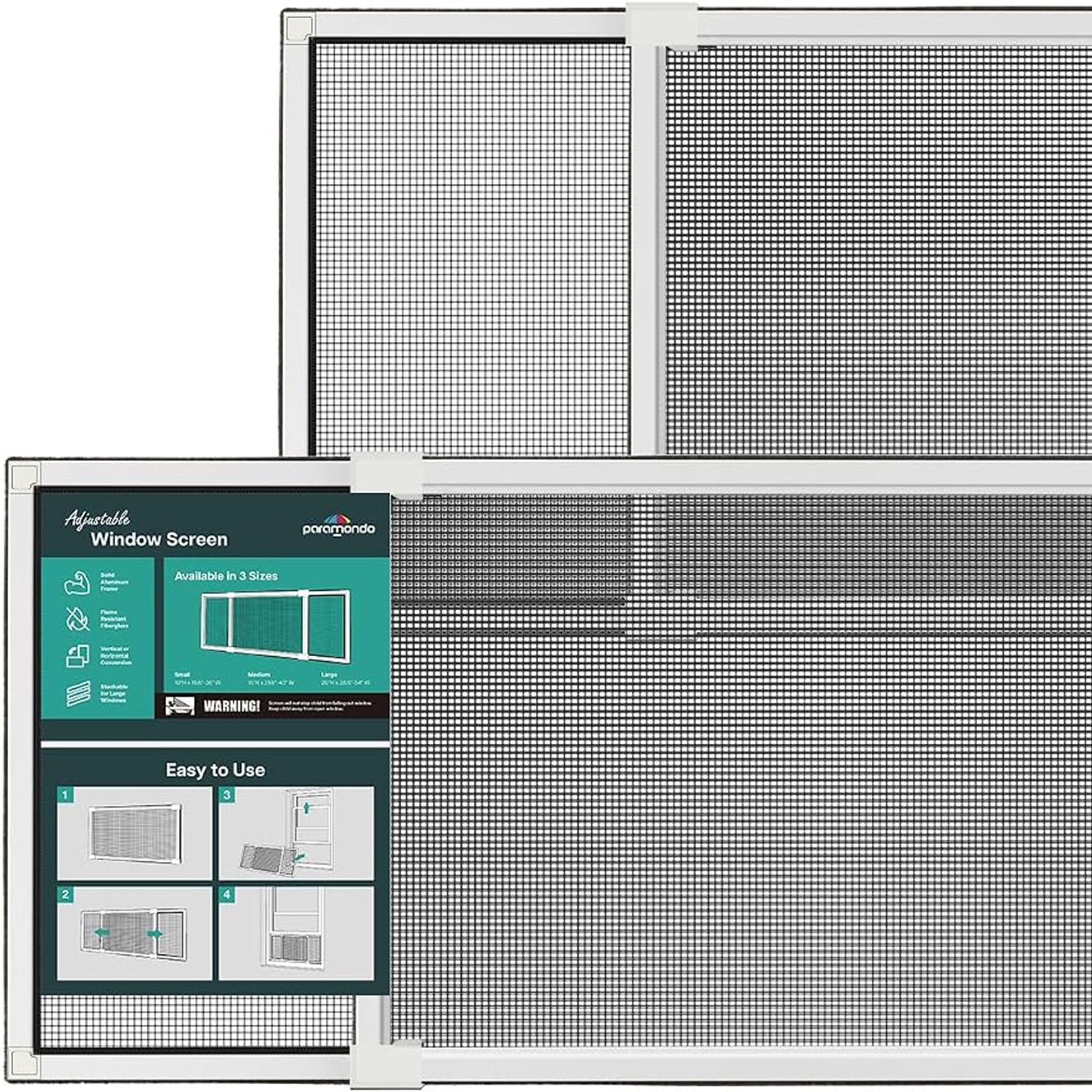 Expandable Window Screen 10 Inch White 2 Pack