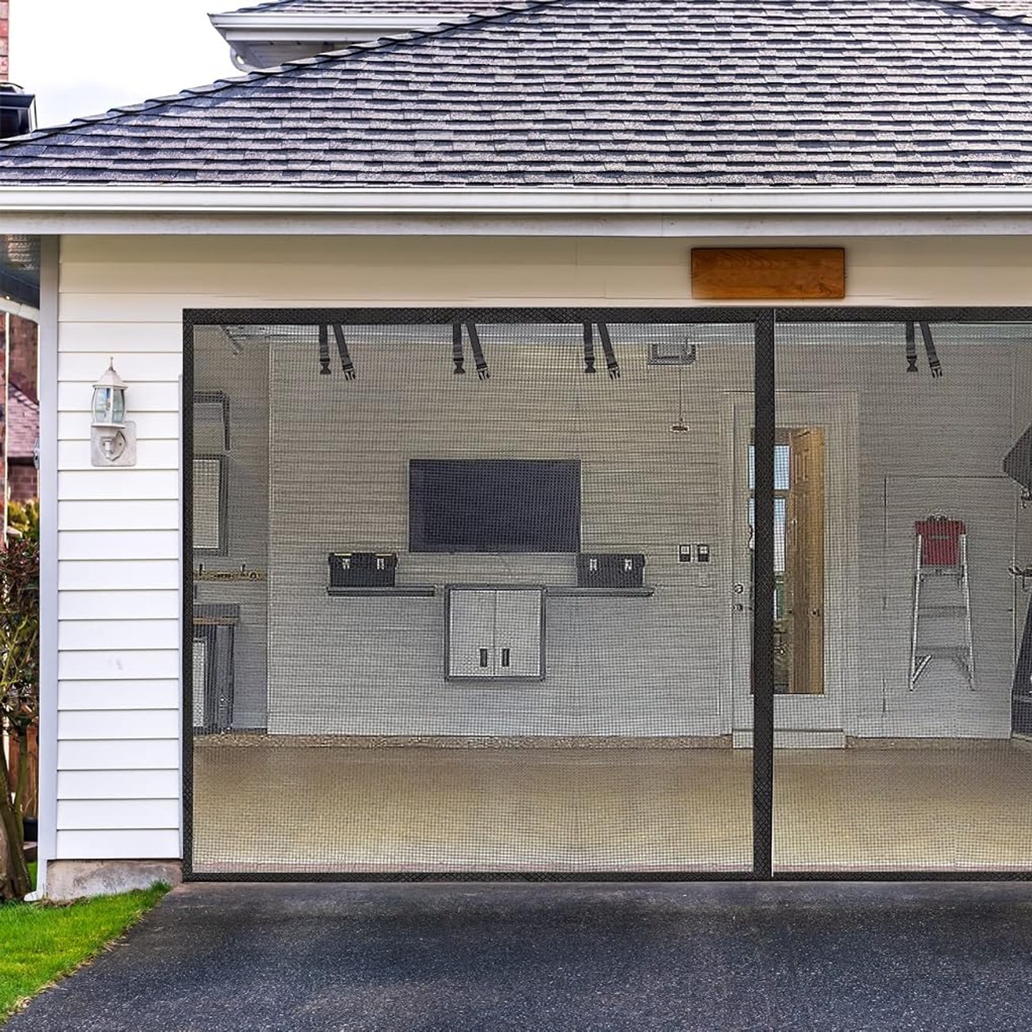 2-Car Magnetic Garage Door Screen 16 x 7 ft: image 2