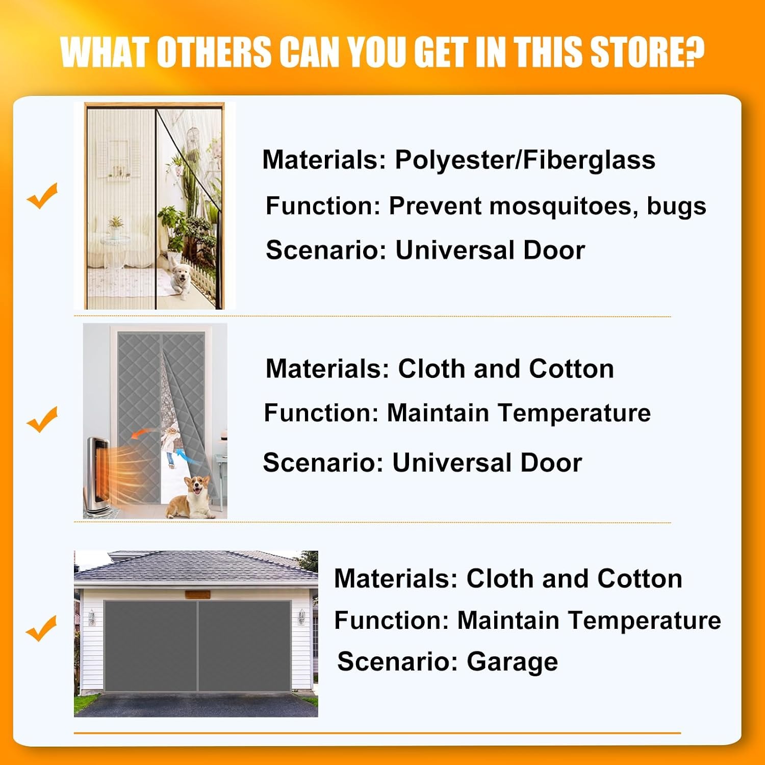 2-Car Magnetic Garage Door Screen 16 x 7 ft: image 4