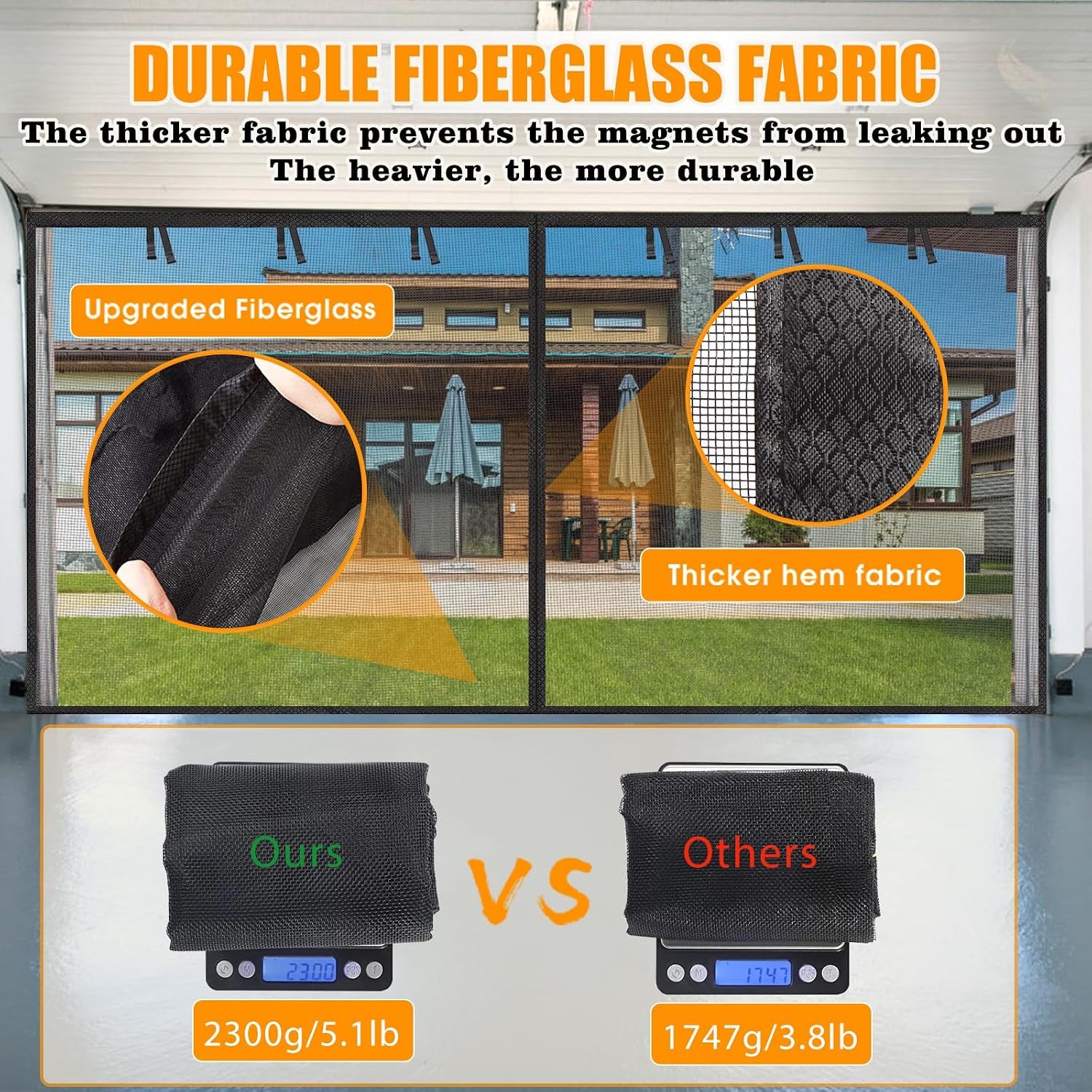 2-Car Magnetic Garage Door Screen 16 x 7 ft: image 5