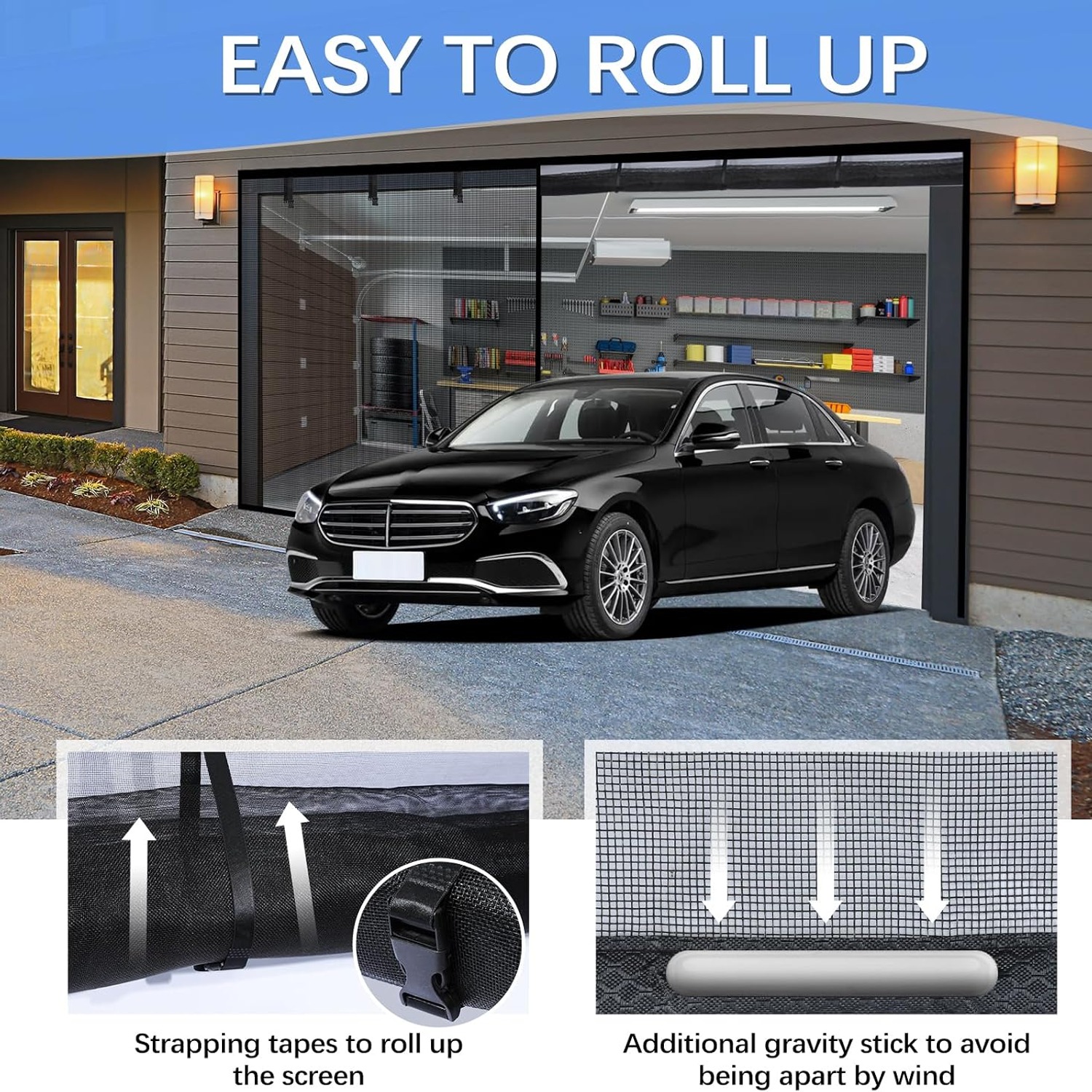 Magnetic Garage Door Screen for 2-Car Garages (16 x 7 ft): image 3