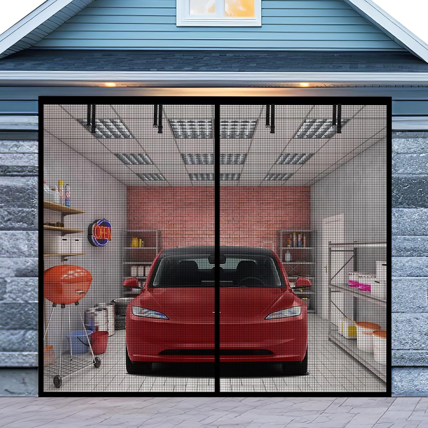 Magnetic Garage Door Screen for 2-Car Garages (16 x 7 ft): image 7