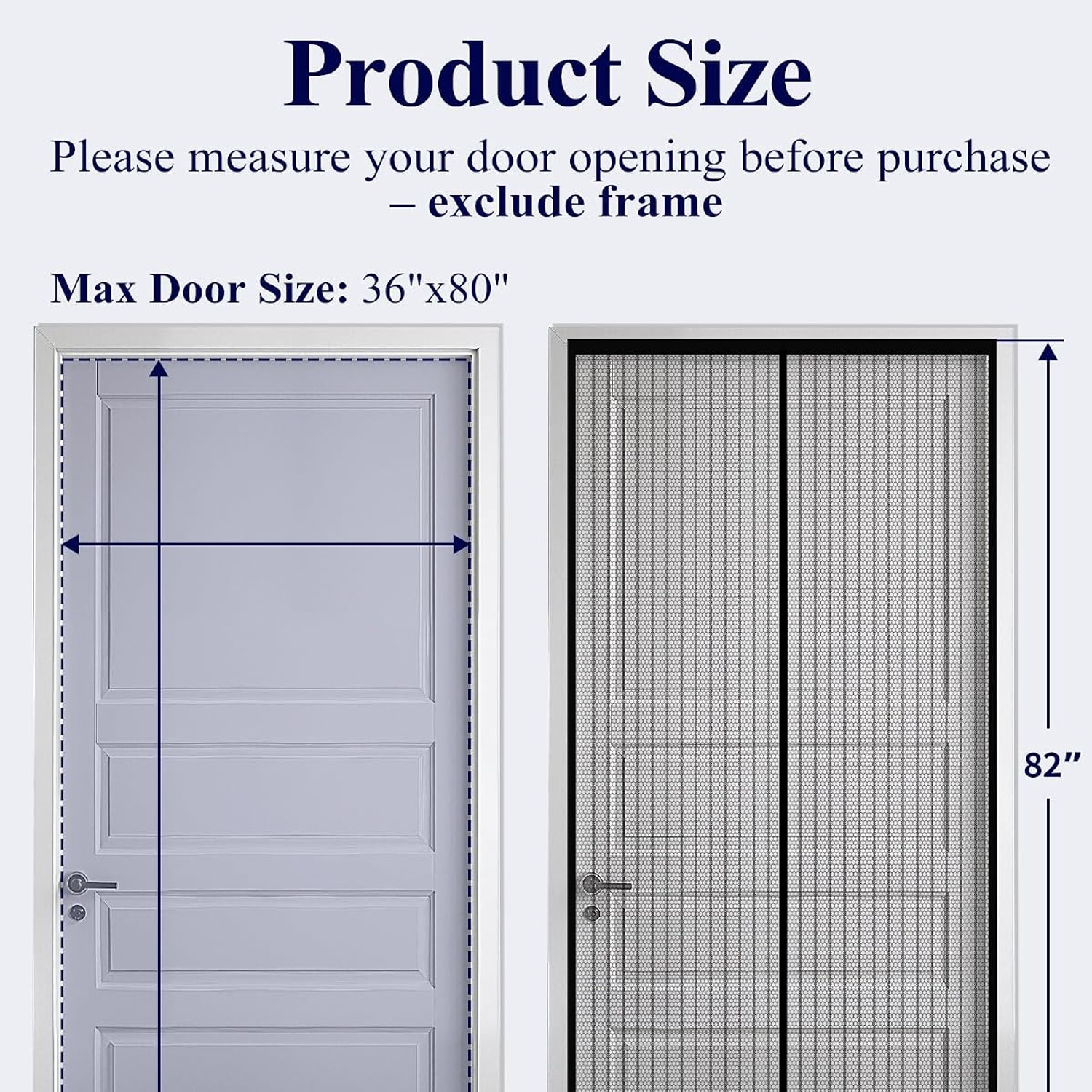 Kitsure Budget Magnetic Screen Door 38 x 82 in Stripe Black: image 6