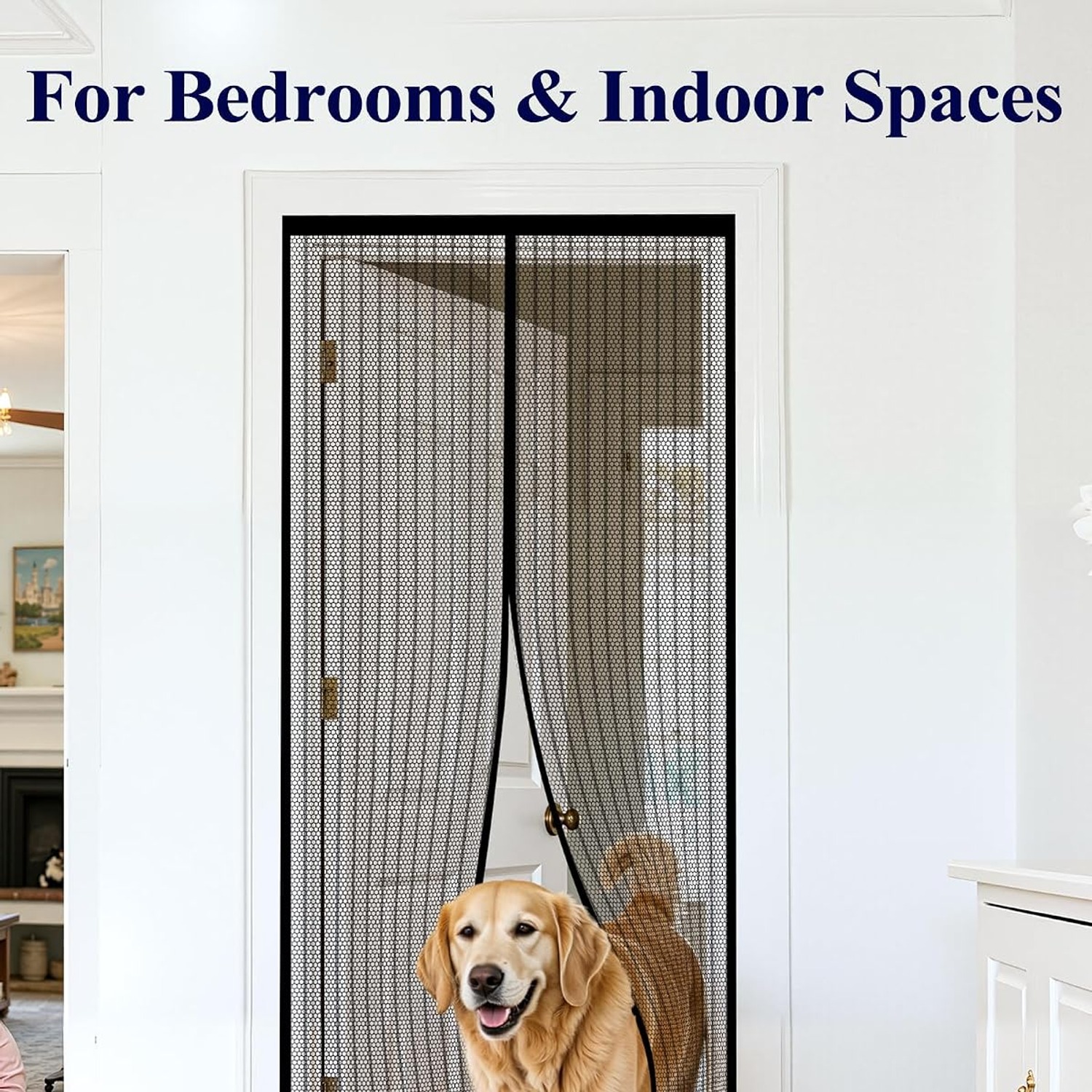 Kitsure Budget Magnetic Screen Door 38 x 82 in Stripe Black: image 9
