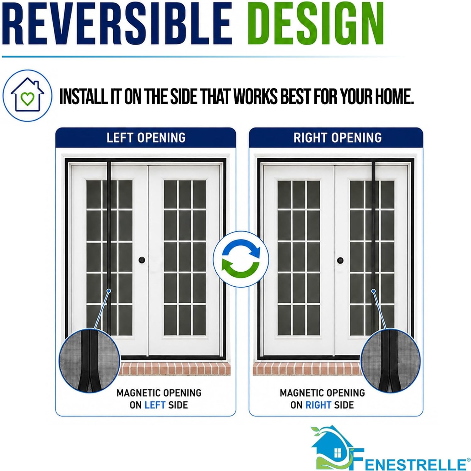 Fenestrelle French Door Magnetic Screen 72 x 80: image 9