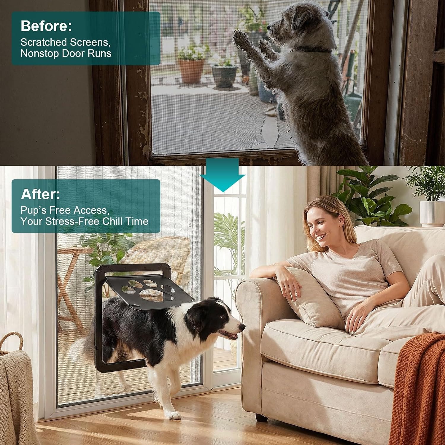 Ownpets Dog Screen Door 12 x 14 with Magnetic Flap: image 3