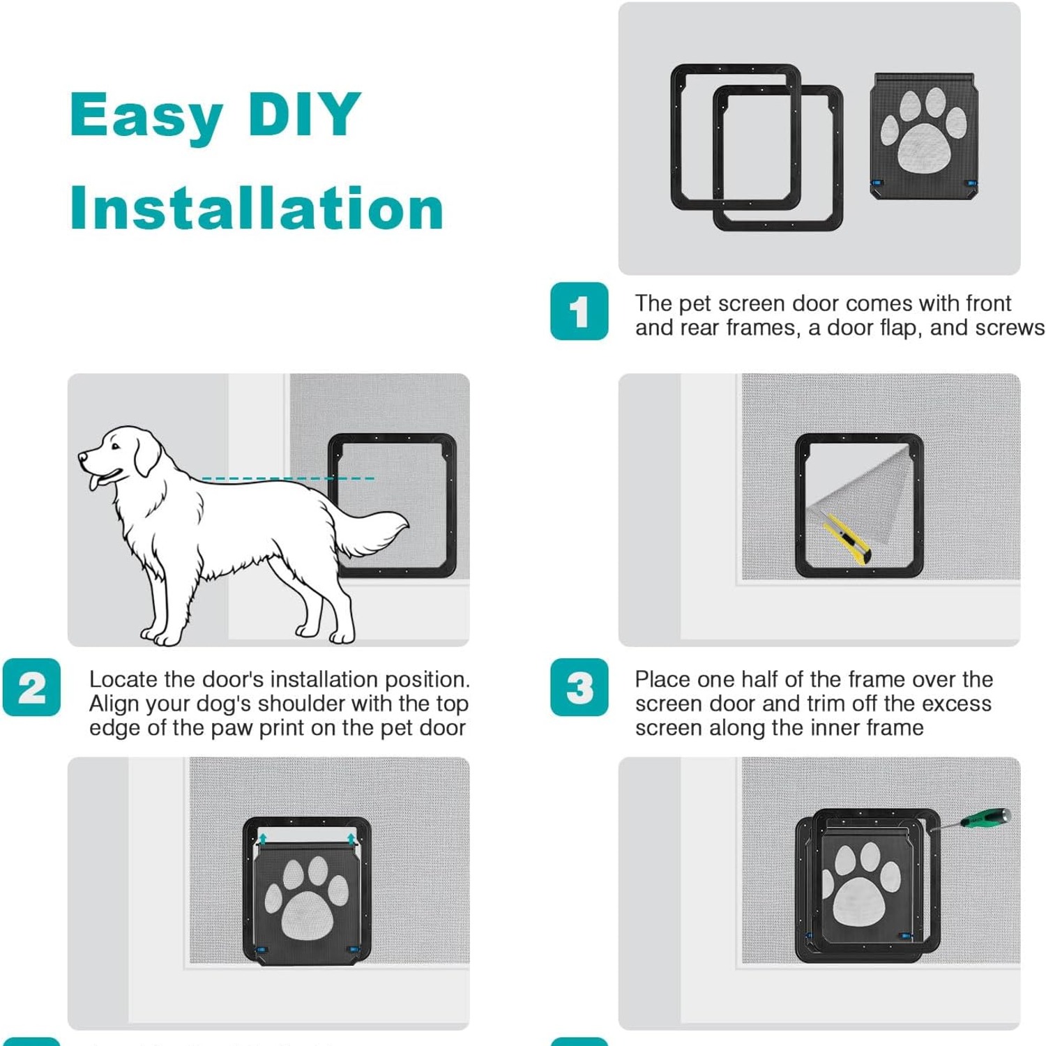 Ownpets Dog Screen Door 12 x 14 with Magnetic Flap: image 9