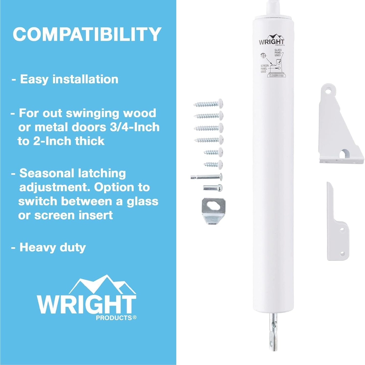 Wright Products Heavy Duty Pneumatic Storm Door Closer: image 5
