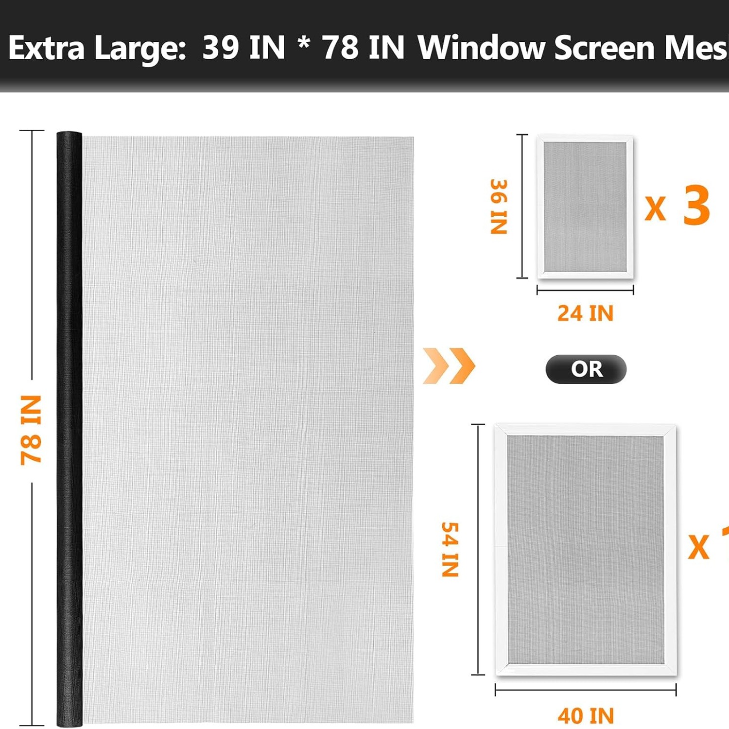 Screen Mesh Repair Kit (Black Fiberglass Mesh, Roller, Spline & Cutter): image 2