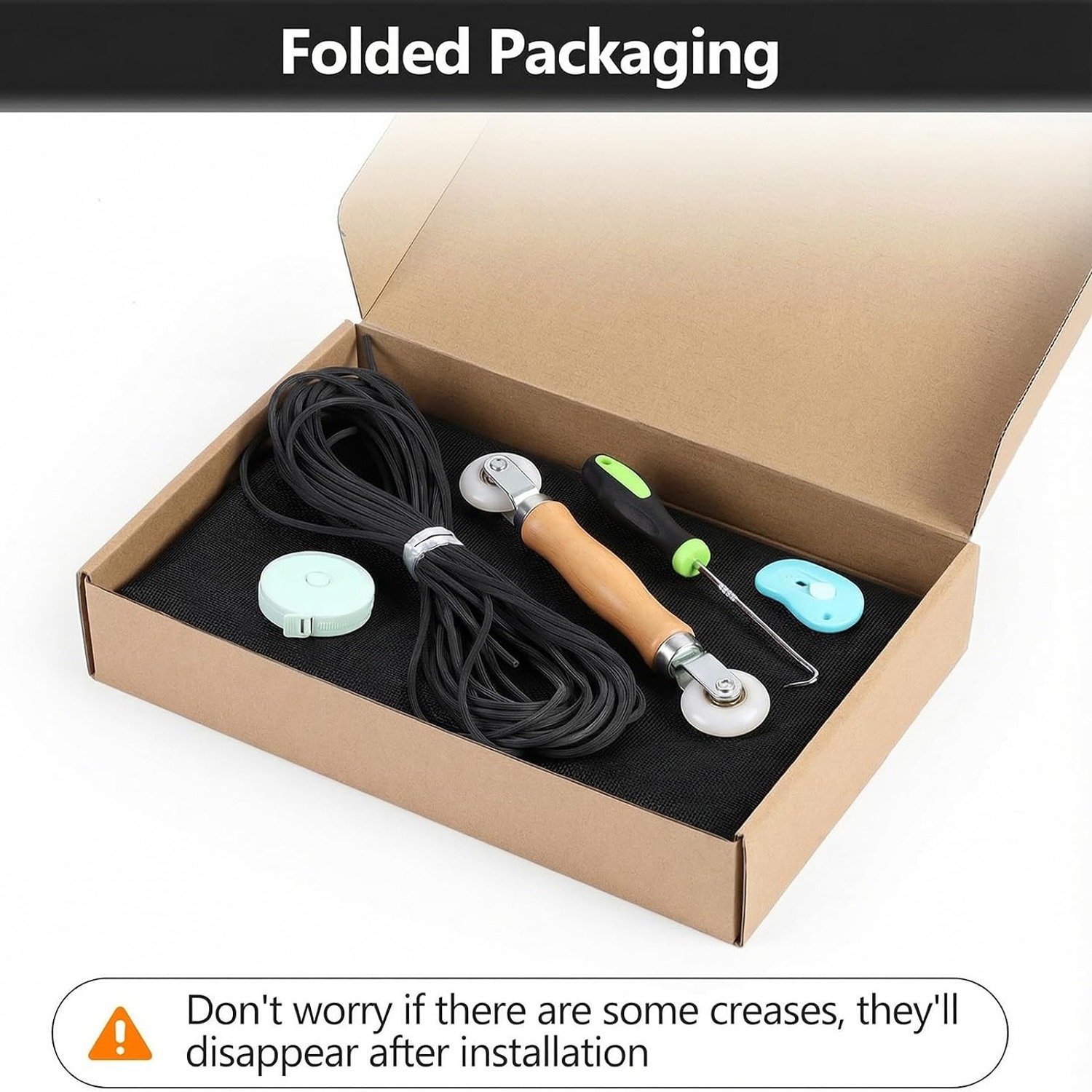 Screen Mesh Repair Kit (Black Fiberglass Mesh, Roller, Spline & Cutter): image 4