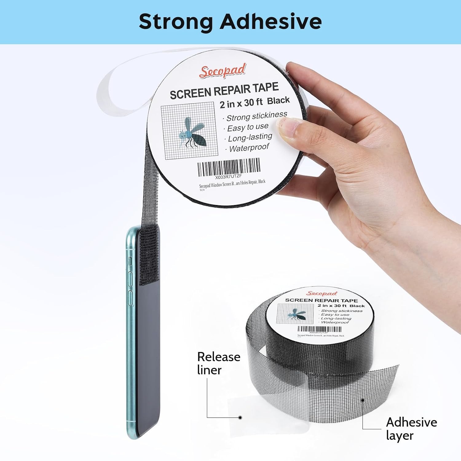 Screen Repair Tape 30 ft Black: image 4