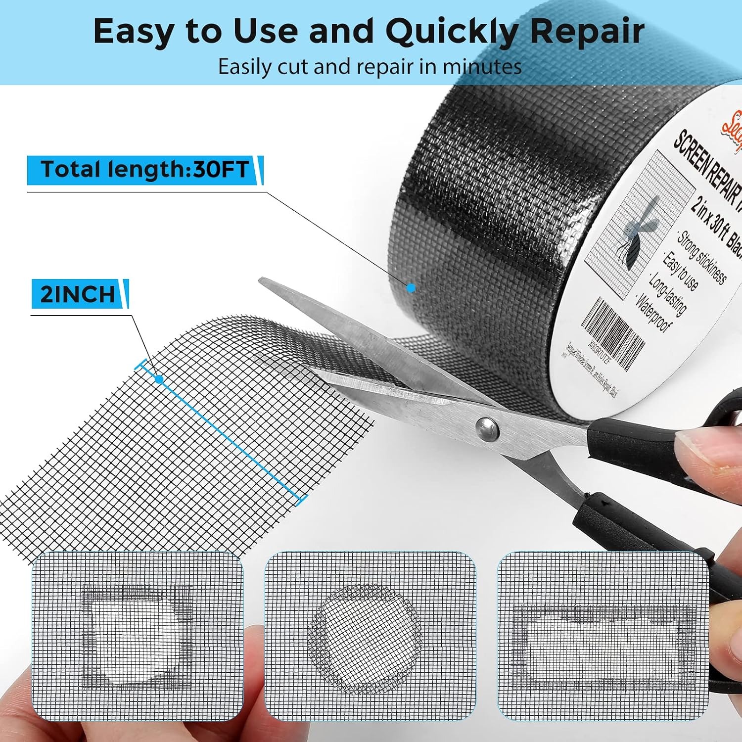 Screen Repair Tape 30 ft Black: image 5