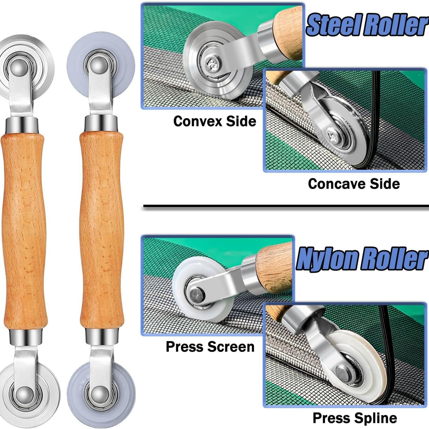 6-in-1 Window Screen Repair Kit with Fiberglass Mesh, Spline and Roller: image 6