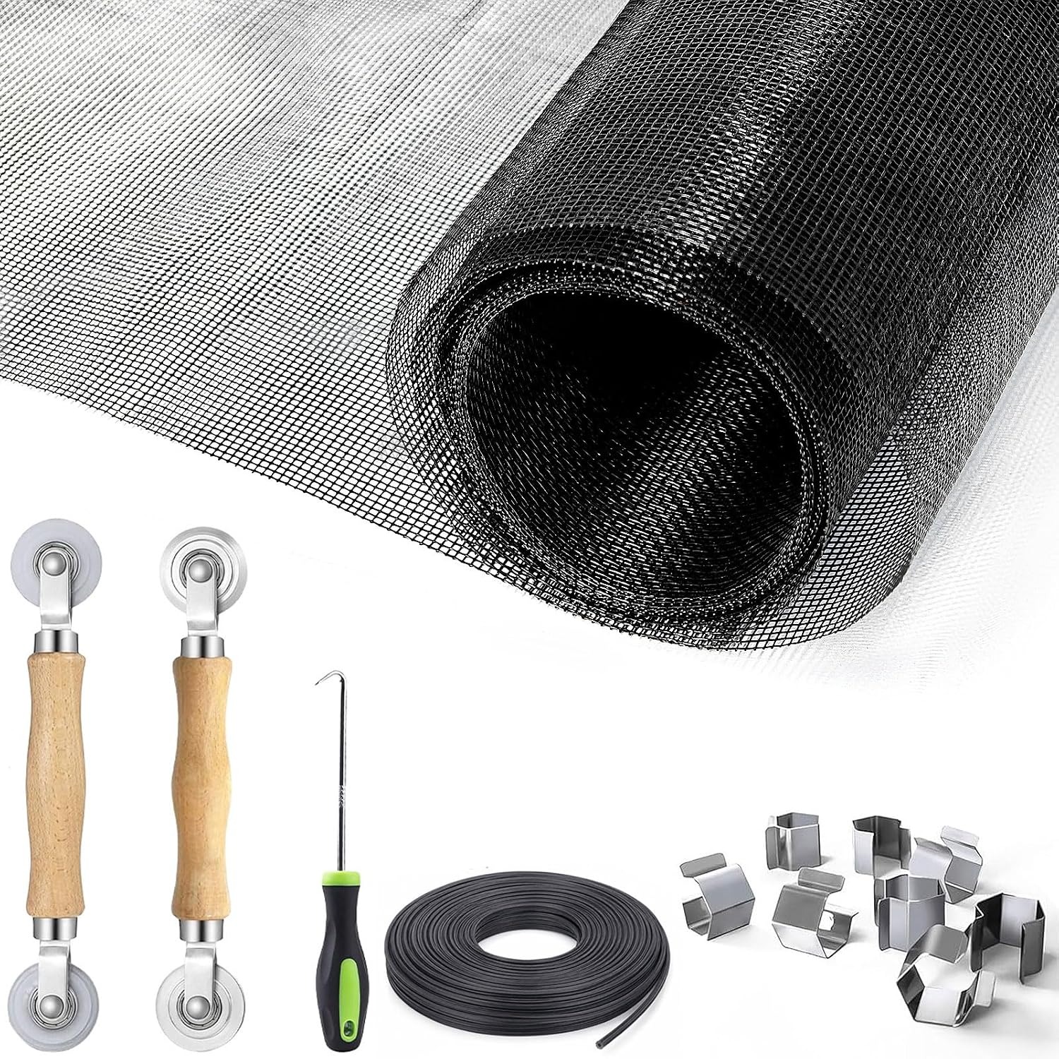 6-in-1 Window Screen Repair Kit with Fiberglass Mesh, Spline and Roller: image 10