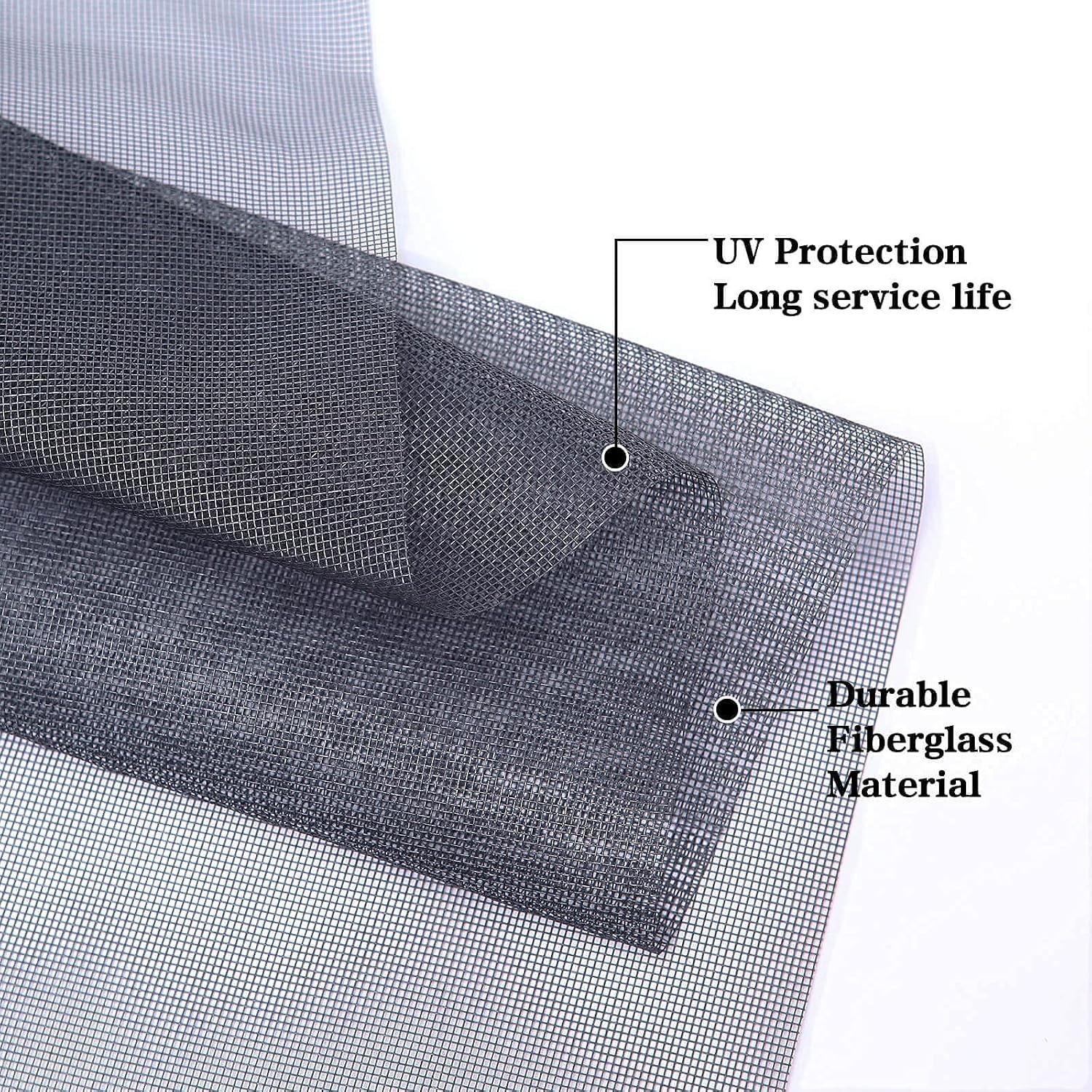 Window Screen Replacement Kit 48" x 118" with Roller, Spline and Tools