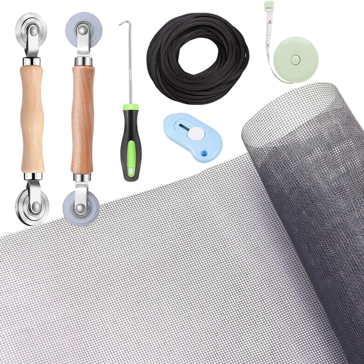 Window Screen Replacement Kit 48" x 118" with Roller, Spline and Tools: image 7