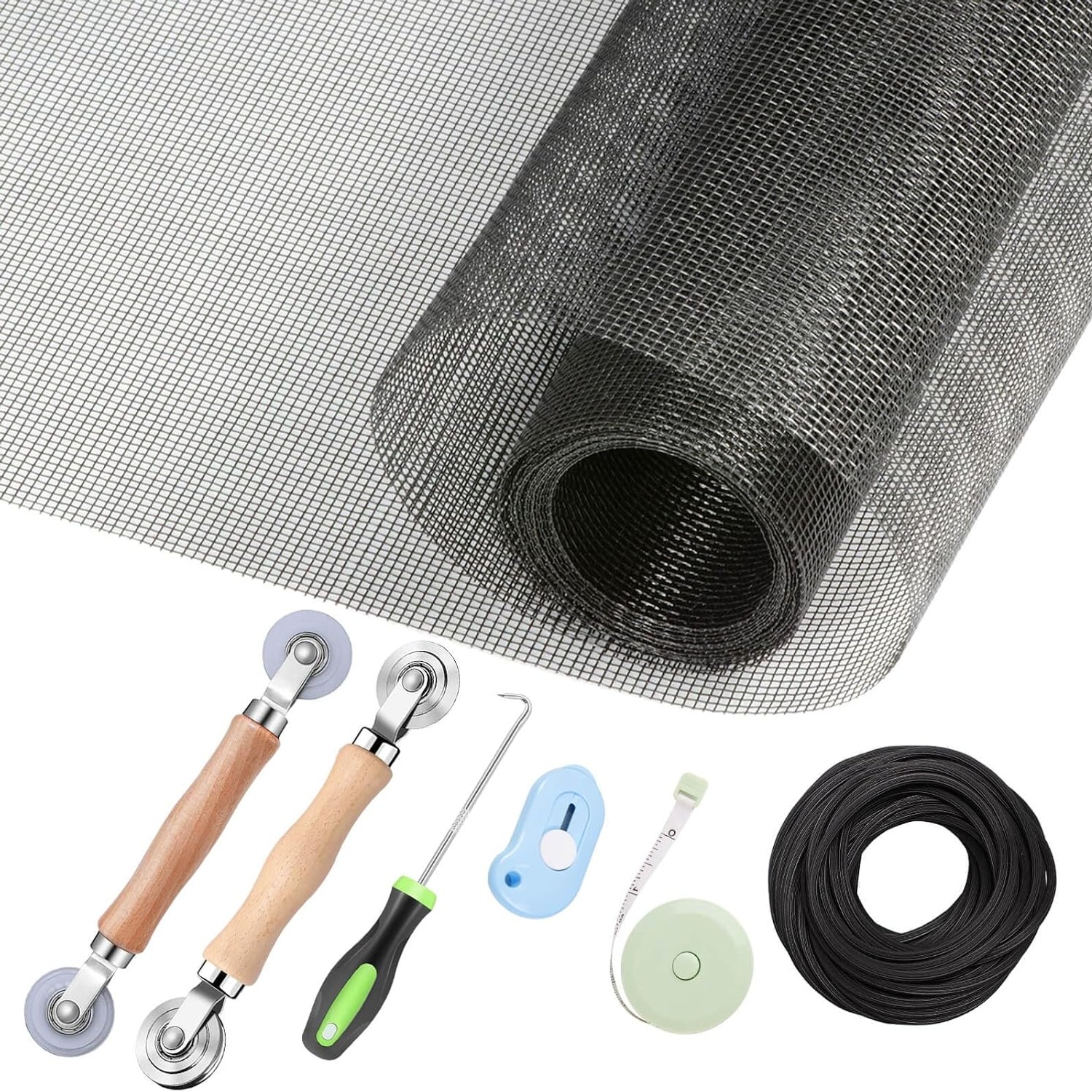 Window Screen Replacement Kit 48" x 118" with Roller, Spline and Tools: image 8