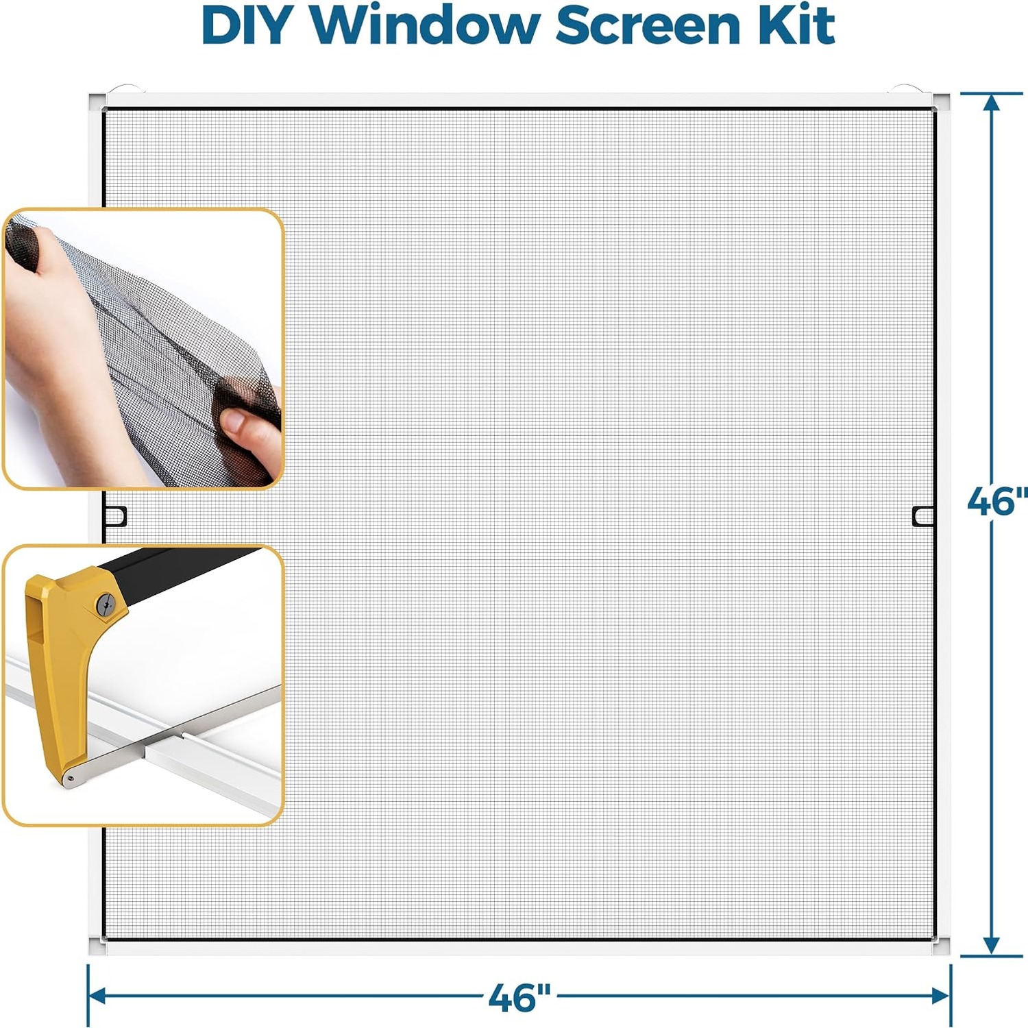Aluminum Window Screen Frame Kit, 46 in x 46 in, 2 Sets: image 4