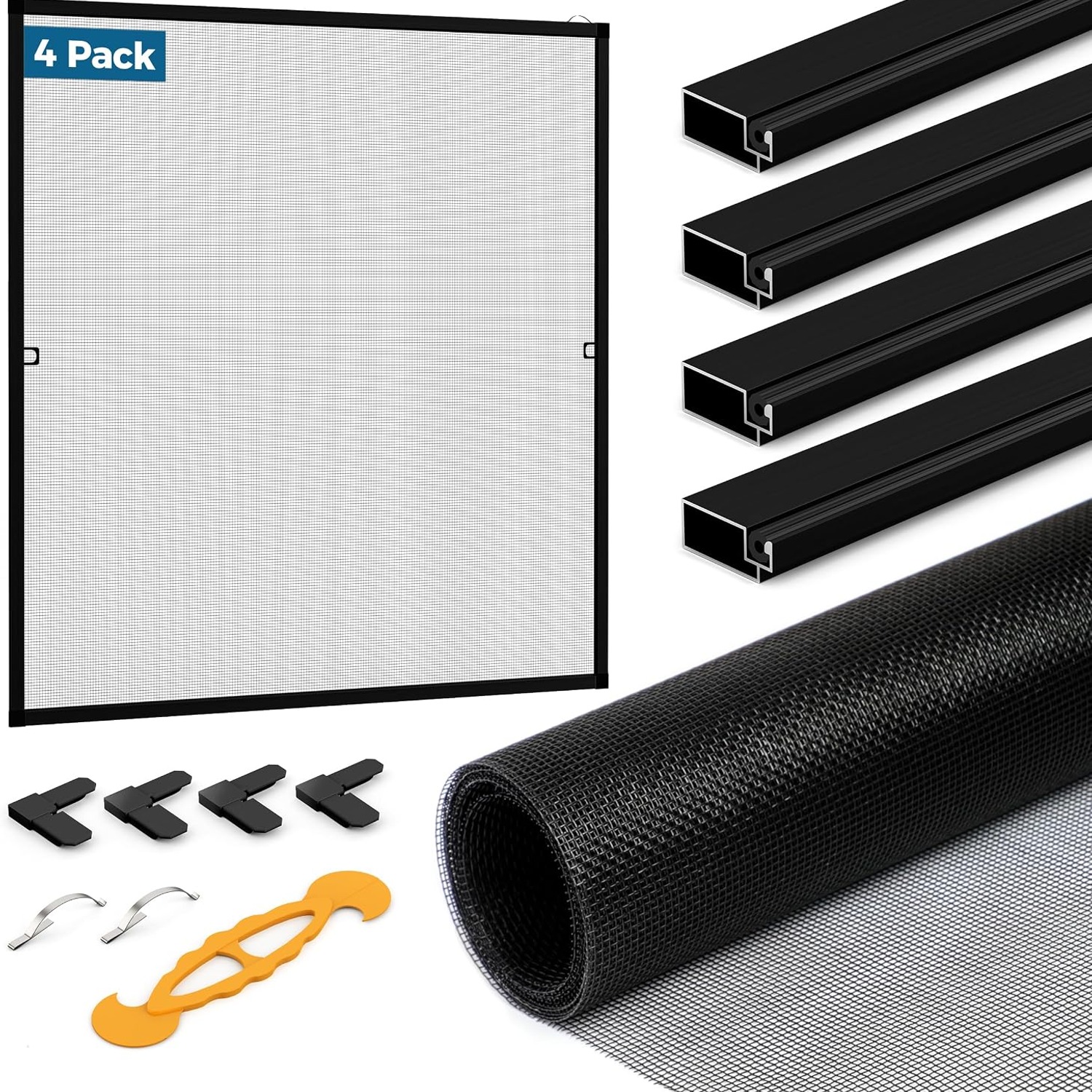 Aluminum Window Screen Frame Kit, 46 in x 46 in, 2 Sets: image 9