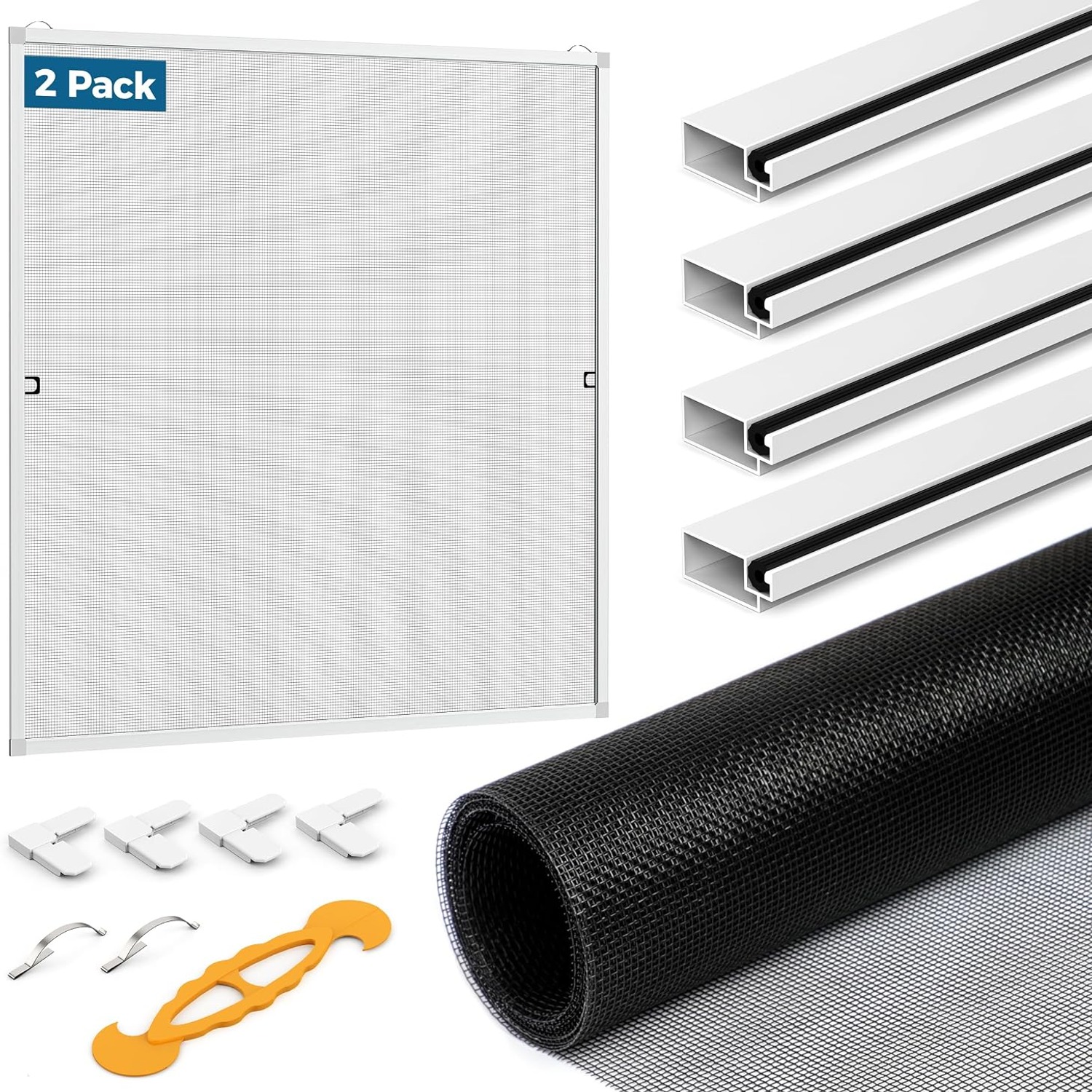Aluminum Window Screen Frame Kit, 46 in x 46 in, 2 Sets